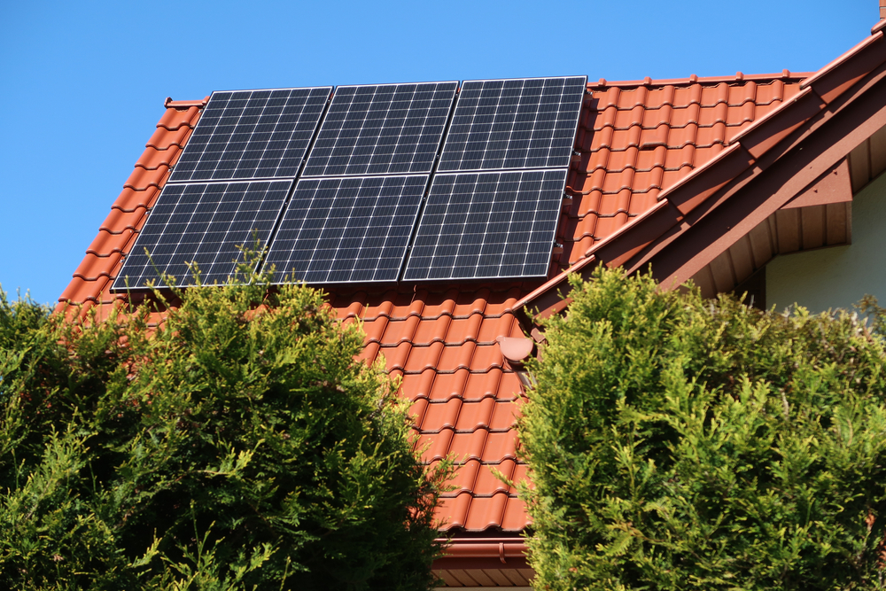 Solar panels professionally installed on a clay tile roof, showcasing clean workmanship and proper roof protection by experienced solar installers in Escondido
